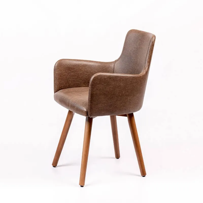 Sessio Anders Fauteuil rembourré avec pieds bois> Chaise De Cuisine|Chaise De Salle à Manger