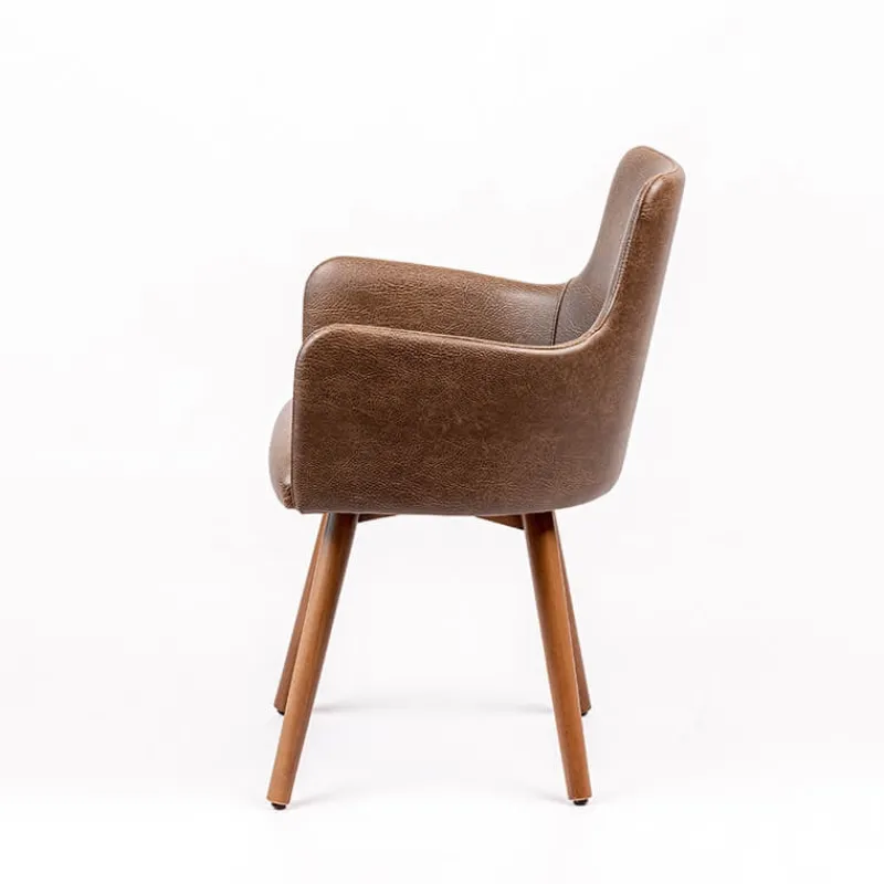 Sessio Anders Fauteuil rembourré avec pieds bois> Chaise De Cuisine|Chaise De Salle à Manger