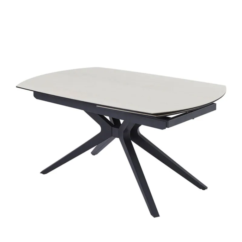 AngèleTable moderne extensible en céramique pieds métal> Table De Salle à Manger