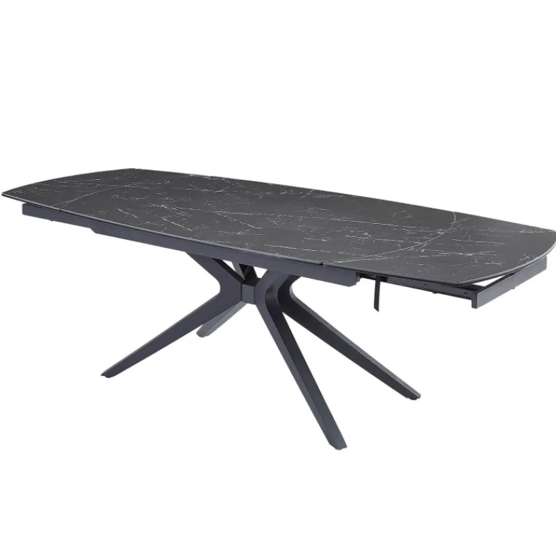 AngèleTable moderne extensible en céramique pieds métal> Table De Salle à Manger