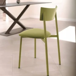 Carrier Anémone ® Chaise française avec assise en tissu rembourrée et dossier métal><noscript><img width=