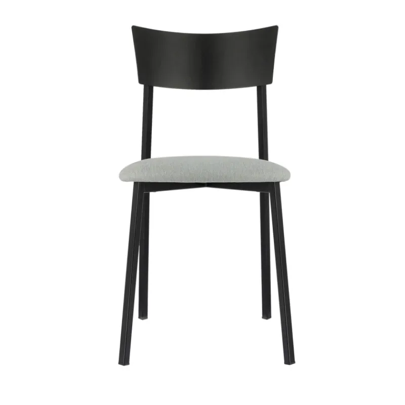 Carrier Anémone ® Chaise française avec assise en tissu rembourrée et dossier métal> Chaise De Salle à Manger
