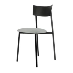 Carrier Anémone ® Chaise française avec assise en tissu rembourrée et dossier métal><noscript><img width=