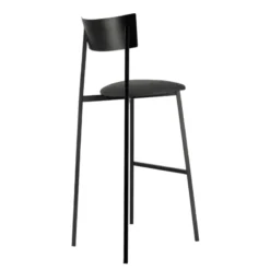 Carrier Anémone ® Tabouret de bar français avec assise en tissu rembourrée et dossier métal><noscript><img width=
