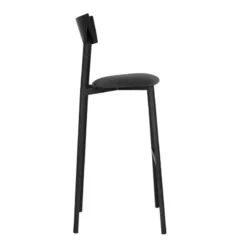 Carrier Anémone ® Tabouret de bar français avec assise en tissu rembourrée et dossier métal><noscript><img width=