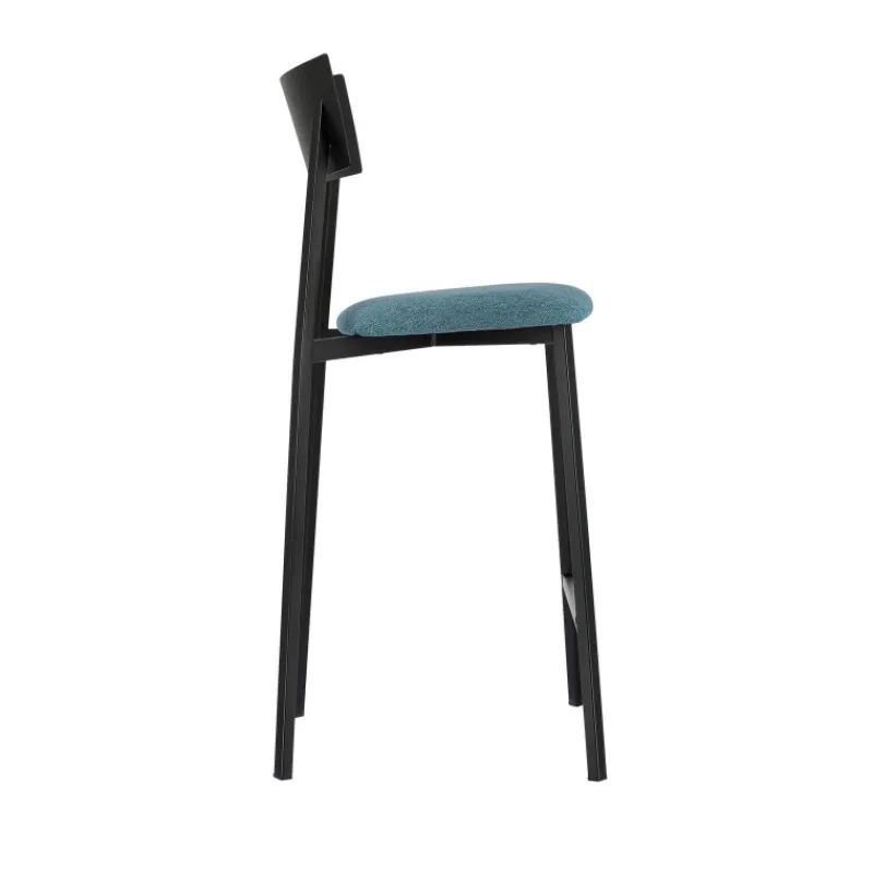 Carrier Anémone ® Tabouret snack français avec assise en tissu rembourrée et dossier métal> Tabouret Snack (assise +/- 65 Cm)|Tabouret De Bar (assise +/- 80 Cm)