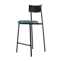 Carrier Anémone ® Tabouret snack français avec assise en tissu rembourrée et dossier métal><noscript><img width=