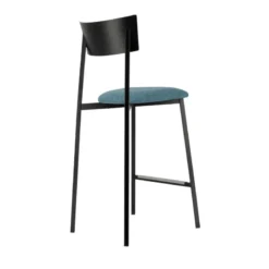 Carrier Anémone ® Tabouret snack français avec assise en tissu rembourrée et dossier métal><noscript><img width=