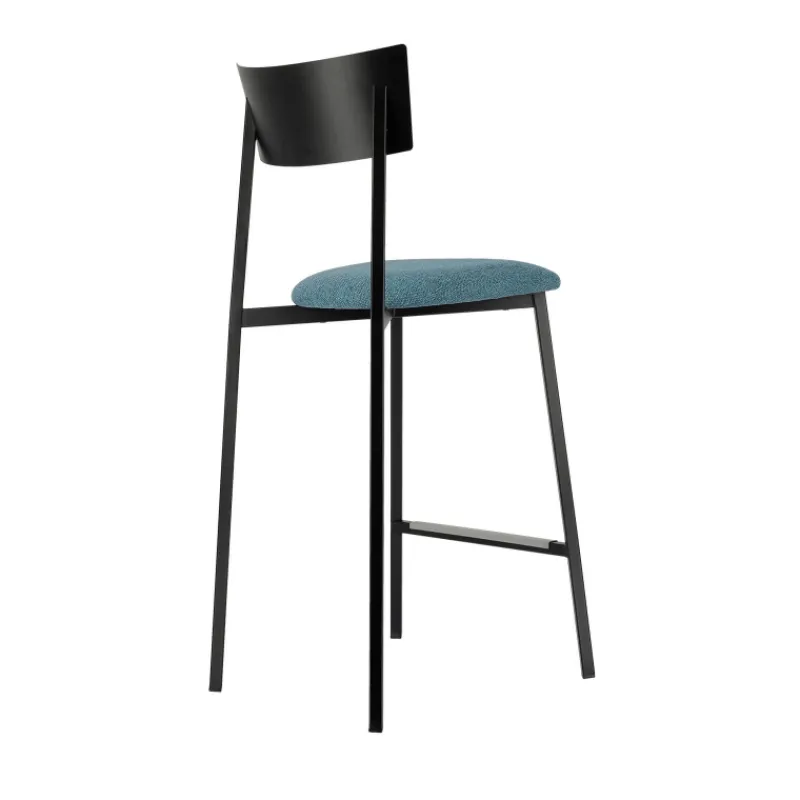 Carrier Anémone ® Tabouret snack français avec assise en tissu rembourrée et dossier métal> Tabouret Snack (assise +/- 65 Cm)|Tabouret De Bar (assise +/- 80 Cm)