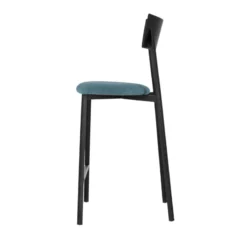 Carrier Anémone ® Tabouret snack français avec assise en tissu rembourrée et dossier métal><noscript><img width=