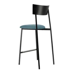 Carrier Anémone ® Tabouret snack français avec assise en tissu rembourrée et dossier métal><noscript><img width=