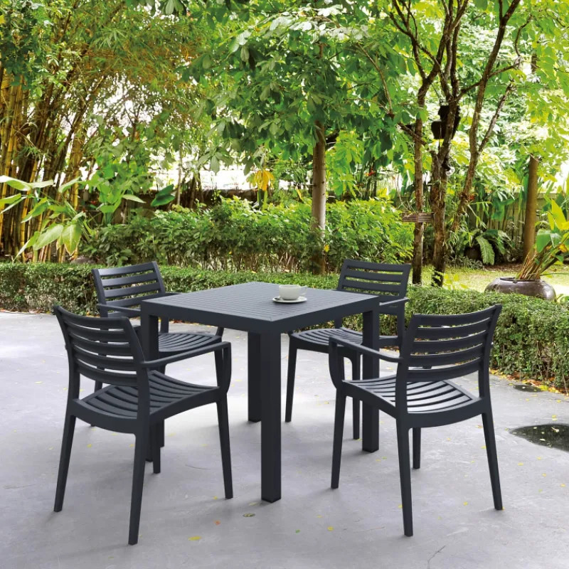 Ares Table de terrasse carrée en résine> Table De Jardin