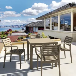 Ares Table de terrasse carrée en résine><noscript><img width=