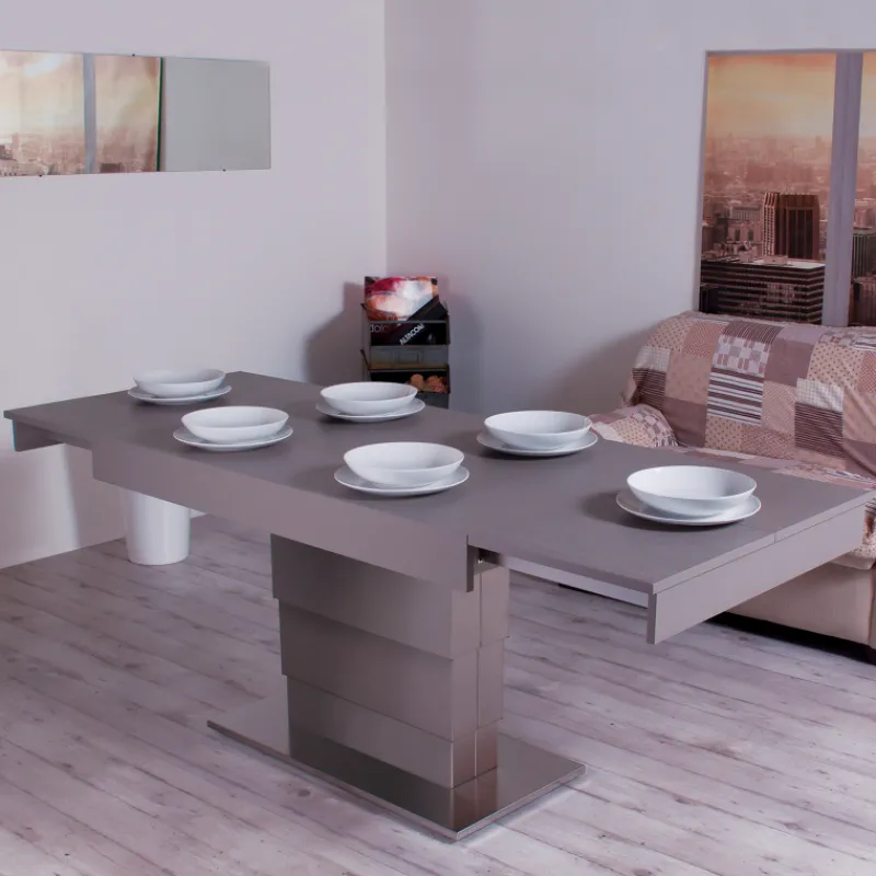 Altacom Ares Wing Table modulable extensible réglable en hauteur en bois et métal> Table De Salon|Table Pour Petit Espace