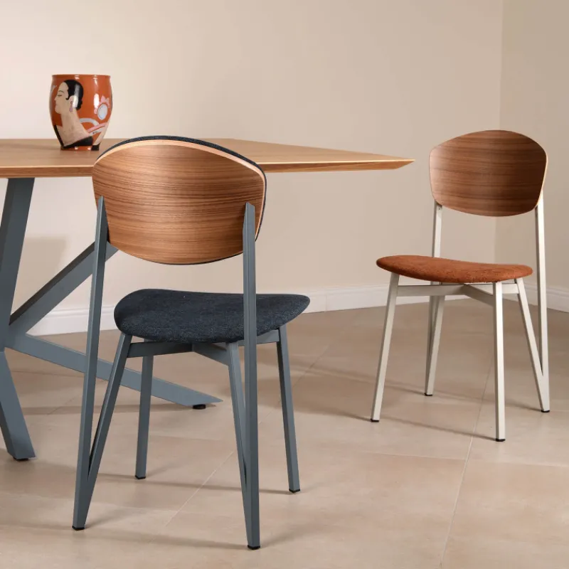 Carrier Artémis ® Chaise design française assise en tissu, dossier bois et pieds en métal> Chaise De Salle à Manger|Chaise Salon