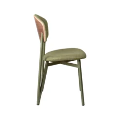 Carrier Artémis ® Chaise design française assise et dossier en tissu avec dos bois et pieds en métal><noscript><img width=