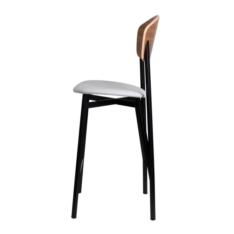 Carrier Artémis ® Tabouret snack design français assise en simili dossier bois et pieds en métal> Tabouret Snack (assise +/- 65 Cm)|Tabouret De Bar (assise +/- 80 Cm)