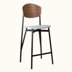 Carrier Artémis ® Tabouret snack design français assise en simili dossier bois et pieds en métal><noscript><img width=
