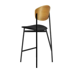Carrier Artémis ® Tabouret snack design français assise en tissu dossier bois et pieds en métal><noscript><img width=