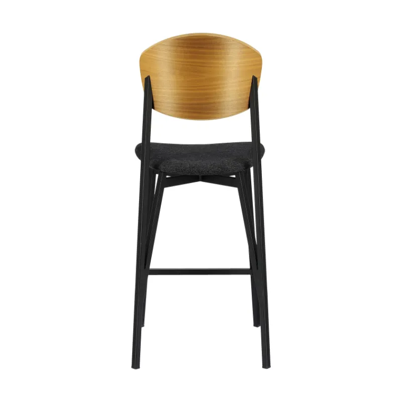 Carrier Artémis ® Tabouret snack design français assise en tissu dossier bois et pieds en métal> Tabouret Snack (assise +/- 65 Cm)|Tabouret De Bar (assise +/- 80 Cm)