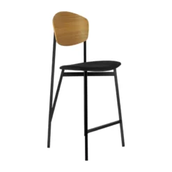 Carrier Artémis ® Tabouret snack design français assise en tissu dossier bois et pieds en métal><noscript><img width=