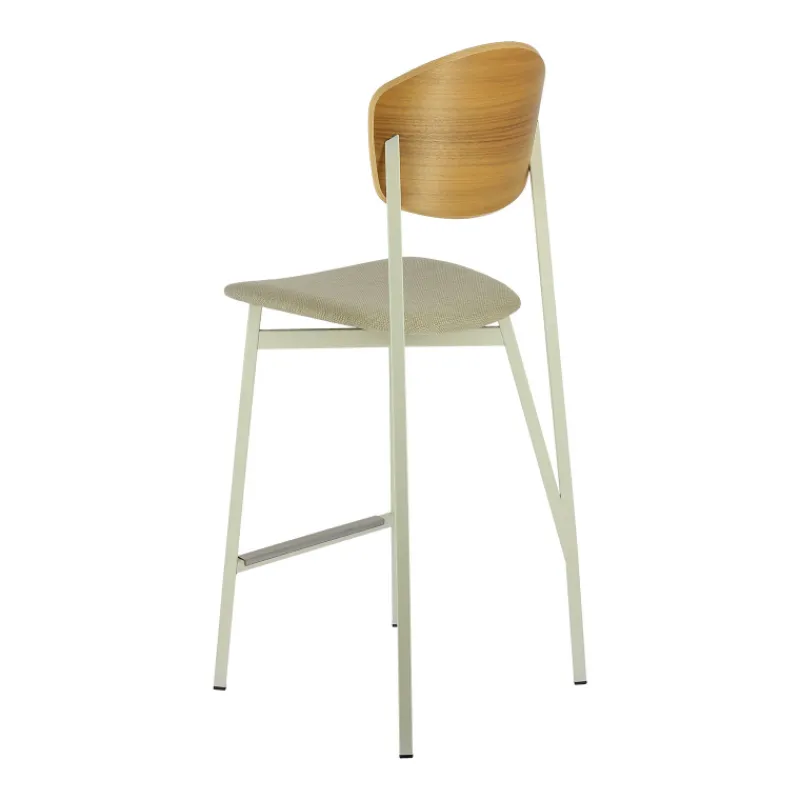 Carrier Artémis ® Tabouret snack design français assise en tissu dossier bois et pieds en métal> Tabouret Snack (assise +/- 65 Cm)|Tabouret De Bar (assise +/- 80 Cm)