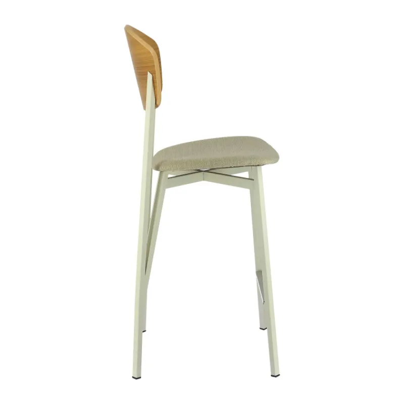 Carrier Artémis ® Tabouret snack design français assise en tissu dossier bois et pieds en métal> Tabouret Snack (assise +/- 65 Cm)|Tabouret De Bar (assise +/- 80 Cm)