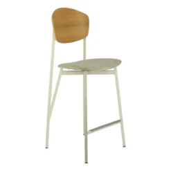 Carrier Artémis ® Tabouret snack design français assise en tissu dossier bois et pieds en métal><noscript><img width=