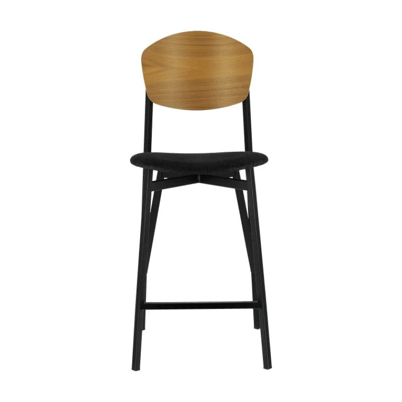 Carrier Artémis ® Tabouret snack design français assise en tissu dossier bois et pieds en métal> Tabouret Snack (assise +/- 65 Cm)|Tabouret De Bar (assise +/- 80 Cm)