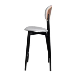Carrier Artémis ® Tabouret snack design français assise et dossier en simili dos bois et pieds en métal><noscript><img width=