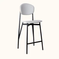 Carrier Artémis ® Tabouret snack design français assise et dossier en simili dos bois et pieds en métal><noscript><img width=