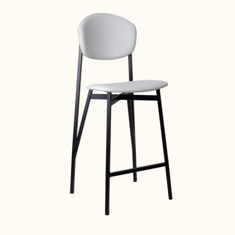Carrier Artémis ® Tabouret snack design français assise et dossier en simili dos bois et pieds en métal> Tabouret Snack (assise +/- 65 Cm)|Tabouret De Bar (assise +/- 80 Cm)