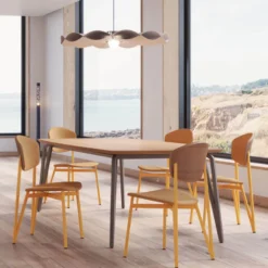 Carrier Artémis XL ® Chaise design française avec assise en tissu, dos du dossier bois et pieds en métal><noscript><img width=
