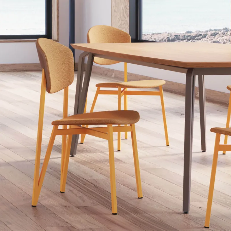 Carrier Artémis XL ® Chaise design française avec assise en tissu, dos du dossier bois et pieds en métal> Chaise De Salle à Manger|Chaise Salon