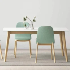 Cancio Atlas Table scandinave en céramique avec pieds bois><noscript><img width=