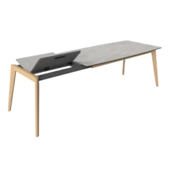 Cancio Atlas Table scandinave extensible en céramique avec pieds en bois> Table De Salle à Manger
