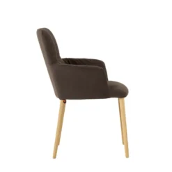 Mobitec Aura ® Chaise avec accoudoirs style cocooning en tissu et pieds bois><noscript><img width=
