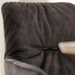Mobitec Aura ® Chaise avec accoudoirs style cocooning en tissu et pieds bois><noscript><img width=