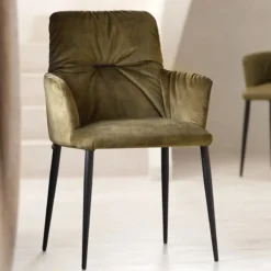 Mobitec Aura ® Chaise avec accoudoirs moderne tissu et pieds en métal><noscript><img width=