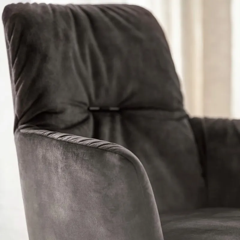Mobitec Aura ® Chaise avec accoudoirs moderne tissu et pieds en métal> Chaise De Salle à Manger|Chaise Salon