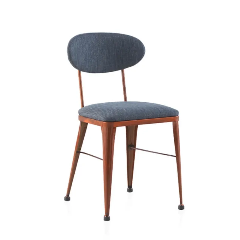 Jayso Austin Chaise industrielle confortable en métal et tissu> Chaise De Salle à Manger