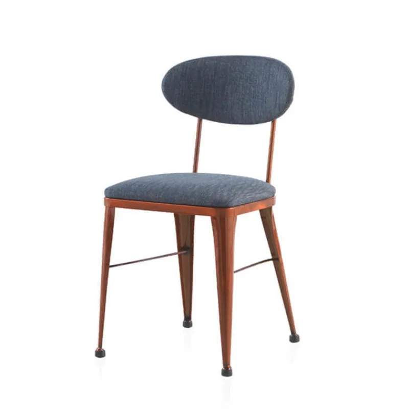 Jayso Austin Chaise industrielle confortable en métal et tissu> Chaise De Salle à Manger