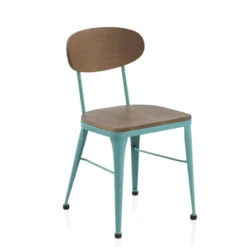 Jayso Austin Chaise industrielle vintage en bois et métal><noscript><img width=