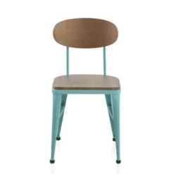 Jayso Austin Chaise industrielle vintage en bois et métal><noscript><img width=