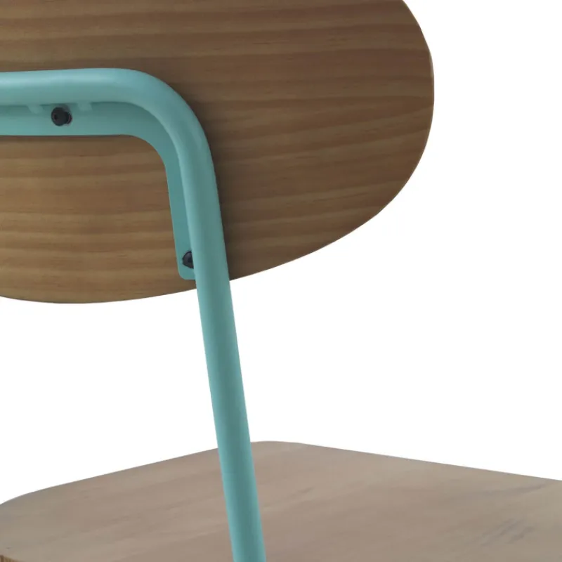 Jayso Austin Chaise industrielle vintage en bois et métal> Chaise De Cuisine|Chaise De Salle à Manger