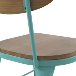 Jayso Austin Chaise industrielle vintage en bois et métal><noscript><img width=