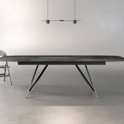 Akante BabyloneTable en céramique extensible avec pieds design en métal noir> Table De Salle à Manger