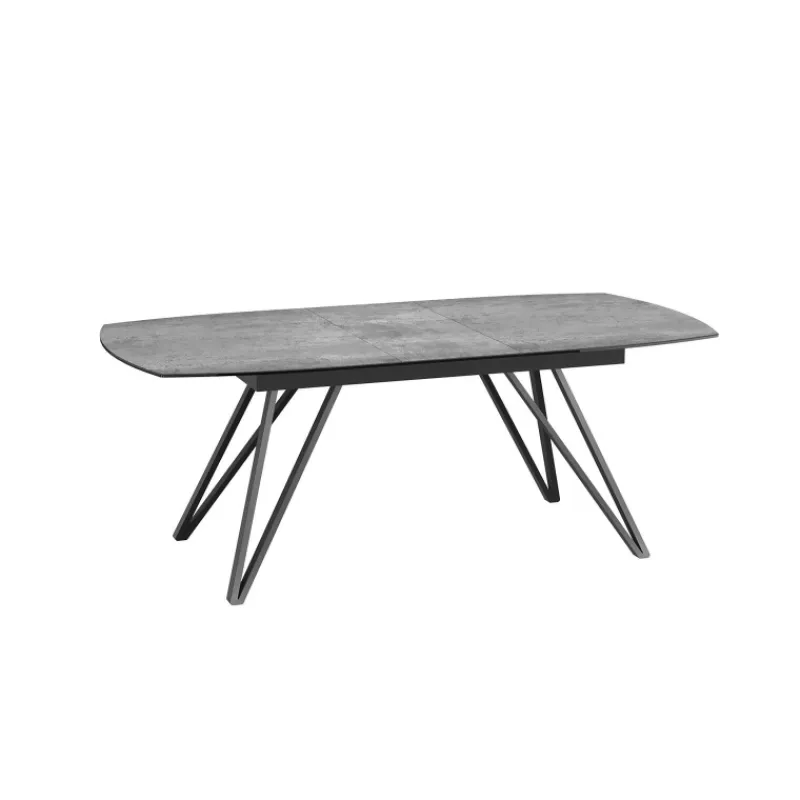 Akante BabyloneTable en céramique extensible avec pieds design en métal noir> Table De Salle à Manger