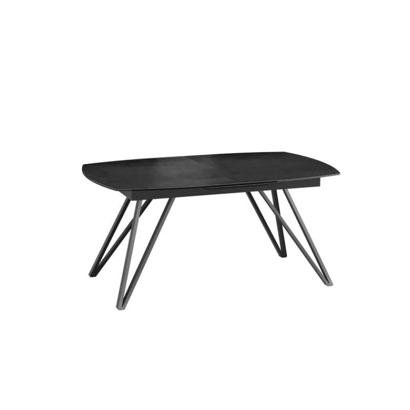 Akante BabyloneTable en céramique extensible avec pieds design en métal noir> Table De Salle à Manger
