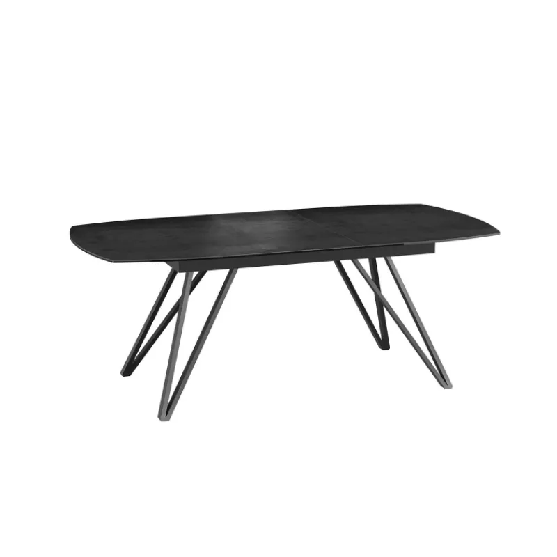 Akante BabyloneTable en céramique extensible avec pieds design en métal noir> Table De Salle à Manger